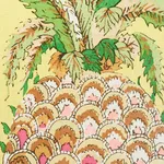 Schumacher 178803 Pineapples Chintz Yellow fabric swatch