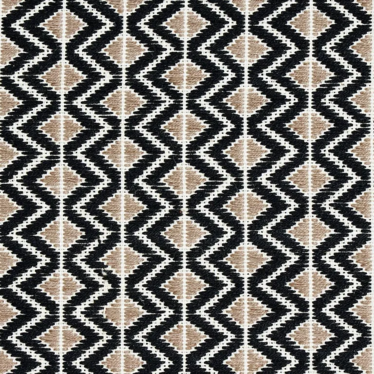 Schumacher 78910 Pinula Hand Woven Black fabric swatch