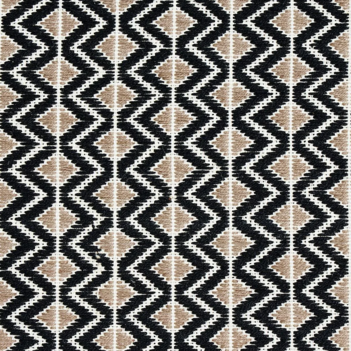 Schumacher 78910 Pinula Hand Woven Black fabric swatch