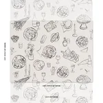 Schumacher 182510 Pique-Nique Black On Ivory fabric swatch
