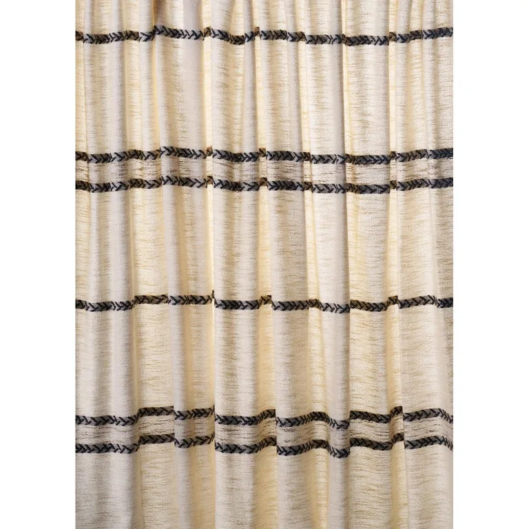 Schumacher 85051 Plains Stripe Casement Graphite fabric swatch