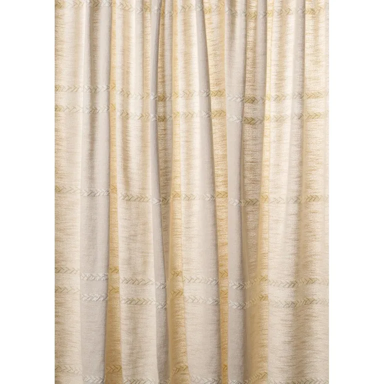 Schumacher 85052 Plains Stripe Casement Natural fabric swatch
