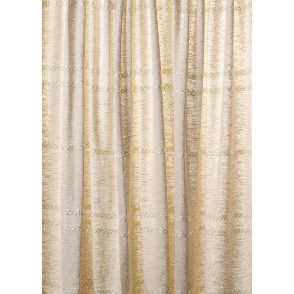 Schumacher 85052 Plains Stripe Casement Natural fabric swatch