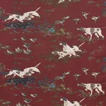 Schumacher 175165 Pointers Burgundy fabric swatch
