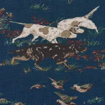 Schumacher 175163 Pointers Indigo fabric swatch