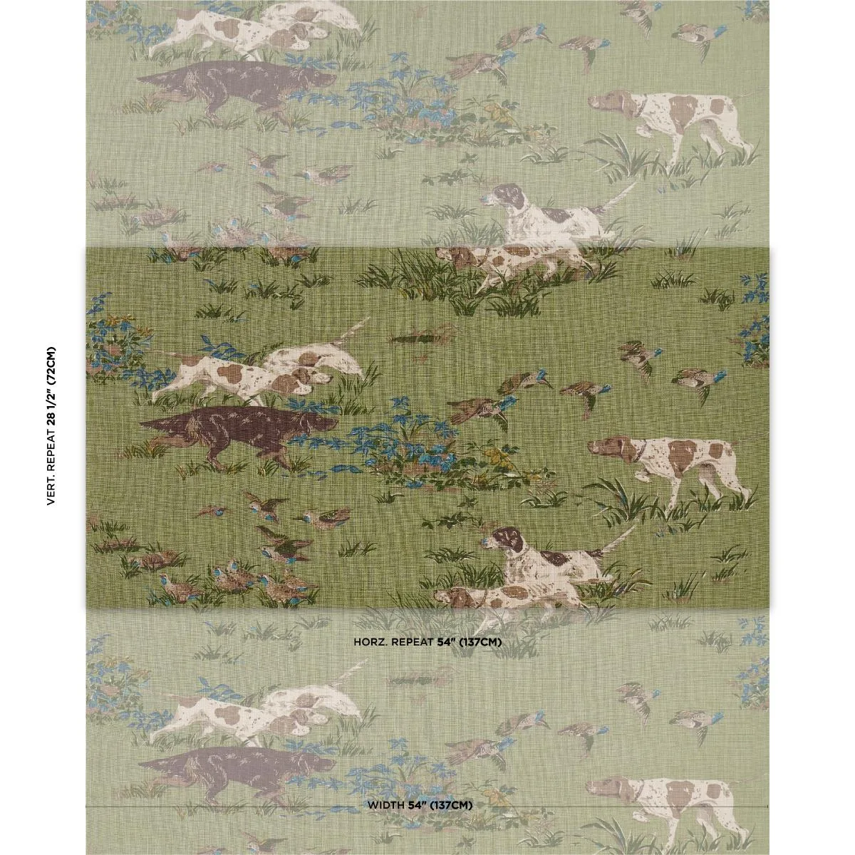 Schumacher 175164 Pointers Meadow fabric swatch
