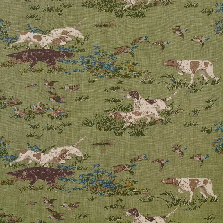 Schumacher 175164 Pointers Meadow fabric swatch