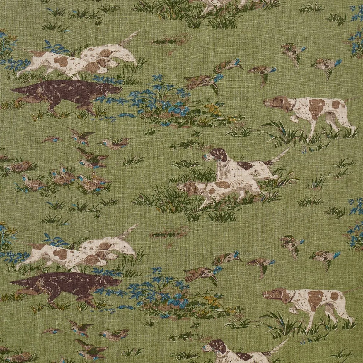 Schumacher 175164 Pointers Meadow fabric swatch