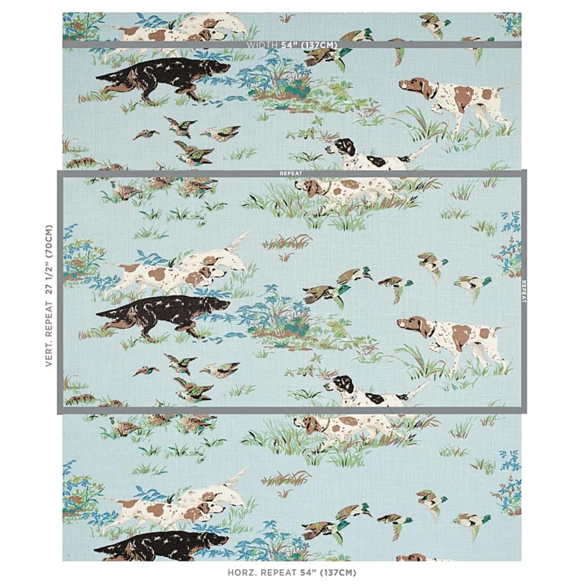 Schumacher 175161 Pointers Sky fabric swatch