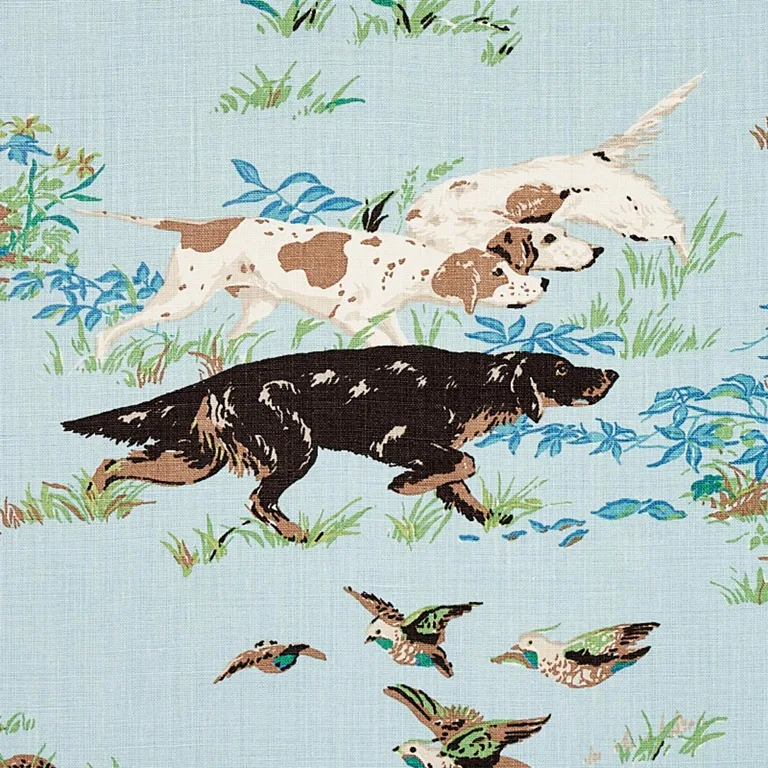 Schumacher 175161 Pointers Sky fabric swatch