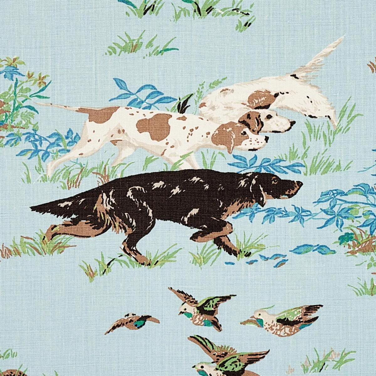 Schumacher 175161 Pointers Sky fabric swatch