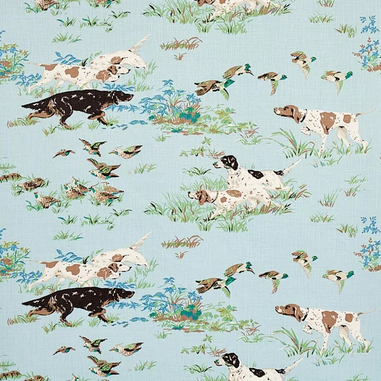 Schumacher 175161 Pointers Sky fabric swatch