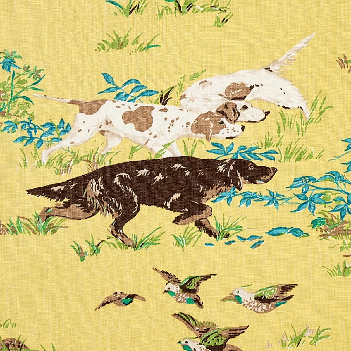 Schumacher 175162 Pointers Yellow fabric swatch