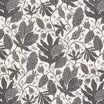 Schumacher 181653 Polka Dot Jungle Black & Cream fabric swatch