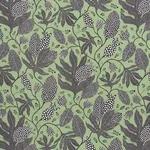 Schumacher 181651 Polka Dot Jungle Black & Green fabric swatch