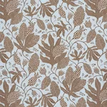 Schumacher 181650 Polka Dot Jungle Brown & Sky fabric swatch