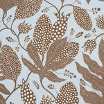 Schumacher 181650 Polka Dot Jungle Brown & Sky fabric swatch