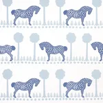 Schumacher 180901 Polka Dot Pony Blue fabric swatch