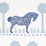 Schumacher 180901 Polka Dot Pony Blue fabric swatch