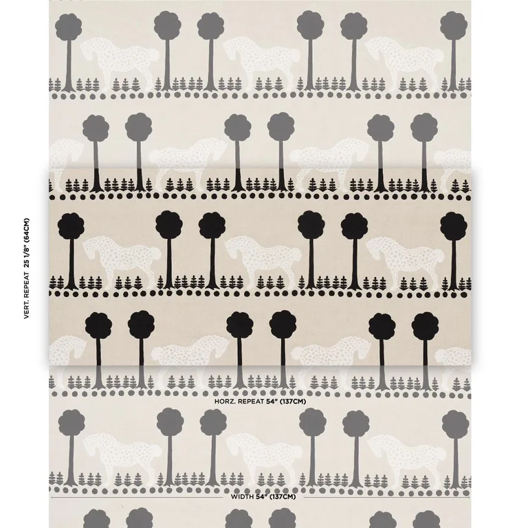 Schumacher 180902 Polka Dot Pony Natural fabric swatch