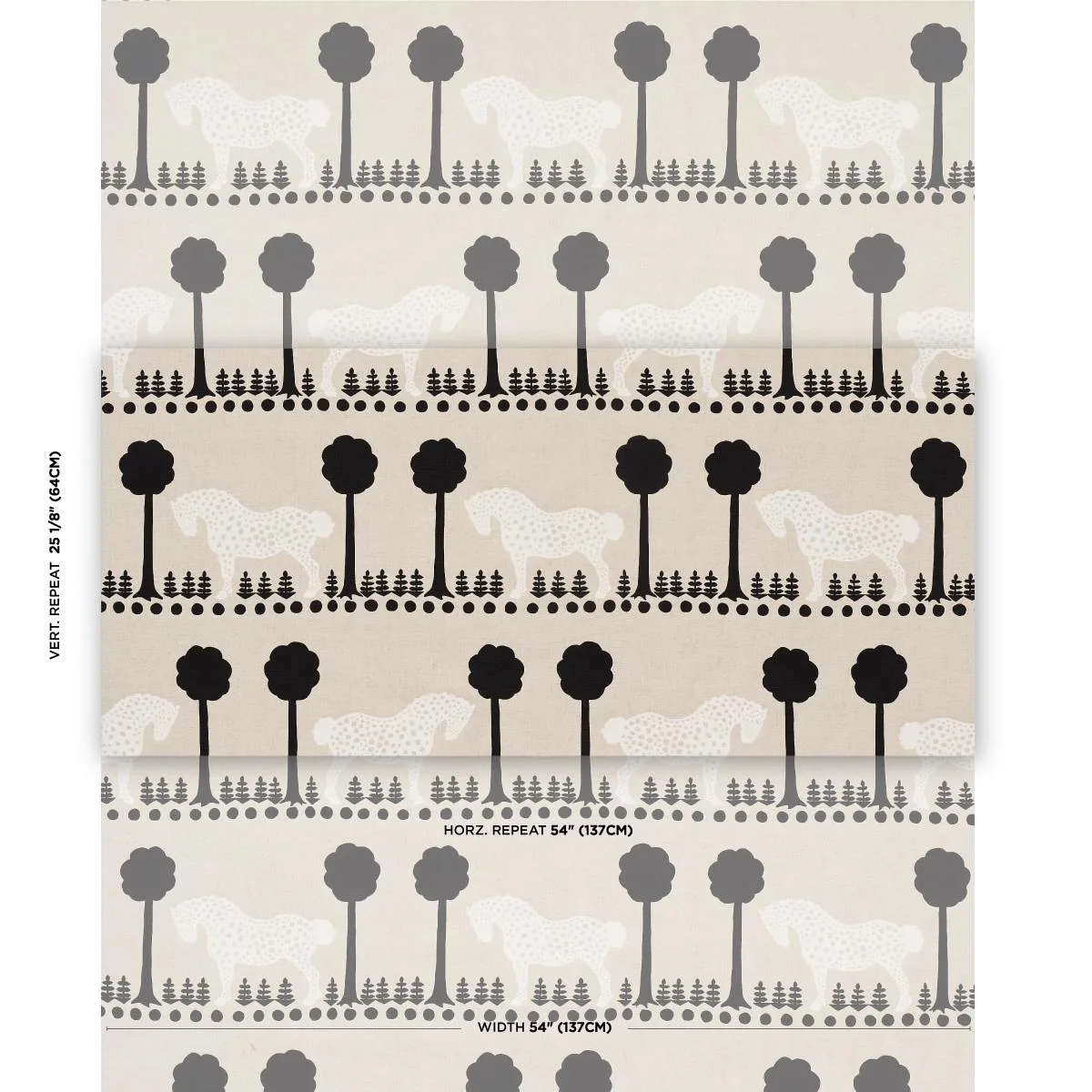 Schumacher 180902 Polka Dot Pony Natural fabric swatch