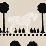 Schumacher 180902 Polka Dot Pony Natural fabric swatch