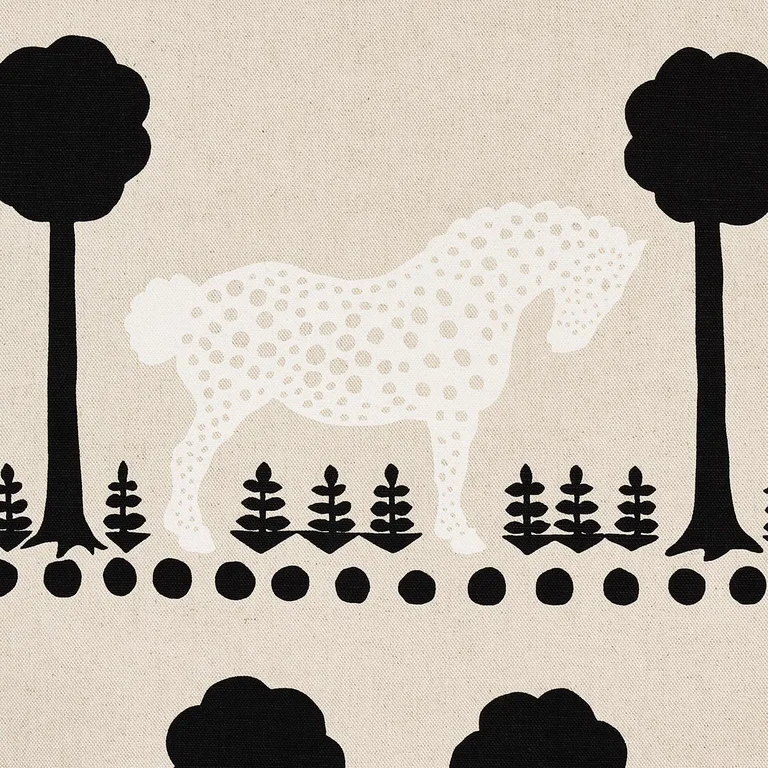Schumacher 180902 Polka Dot Pony Natural fabric swatch