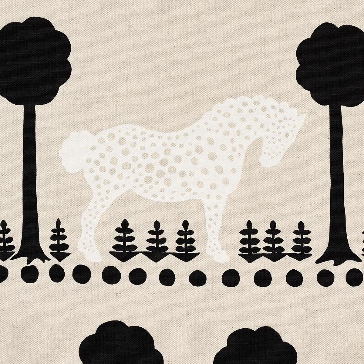 Schumacher 180902 Polka Dot Pony Natural fabric swatch