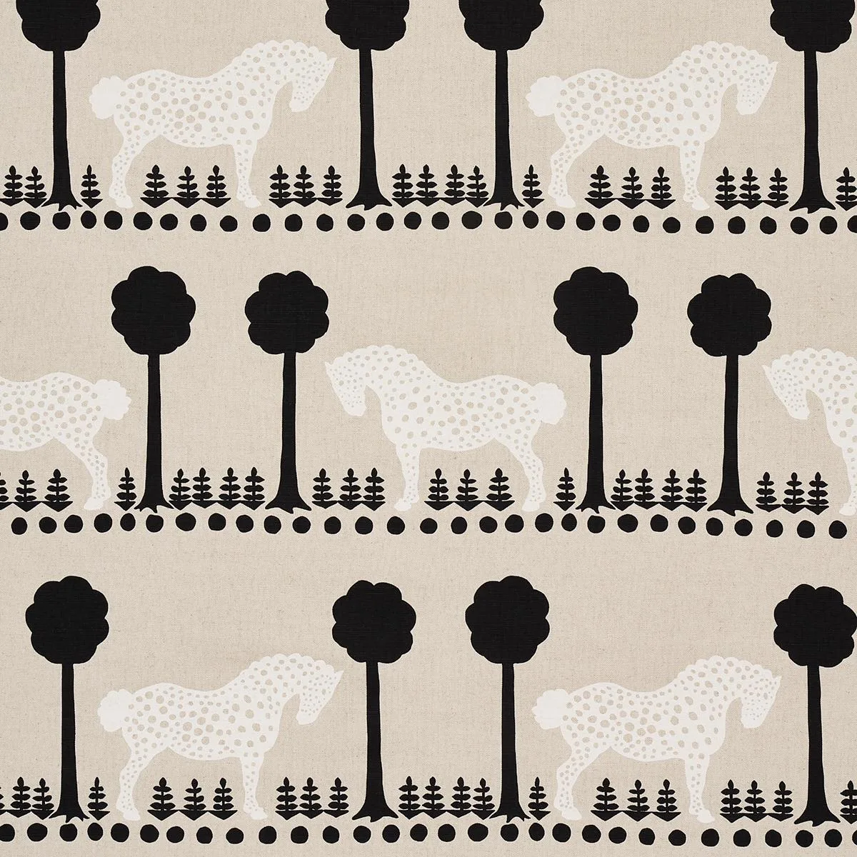 Schumacher 180902 Polka Dot Pony Natural fabric swatch