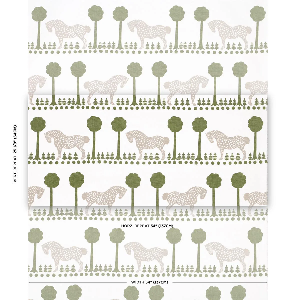 Schumacher 180900 Polka Dot Pony Olive fabric swatch