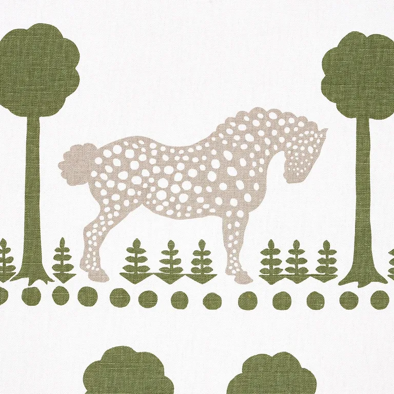 Schumacher 180900 Polka Dot Pony Olive fabric swatch