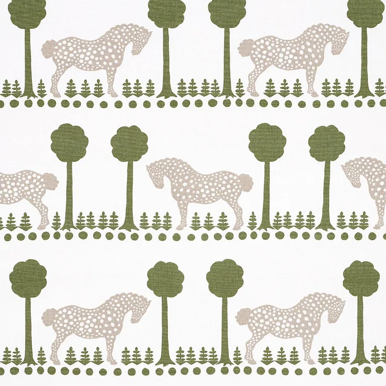 Schumacher 180900 Polka Dot Pony Olive fabric swatch