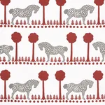 Schumacher 180903 Polka Dot Pony Red fabric swatch