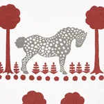 Schumacher 180903 Polka Dot Pony Red fabric swatch