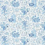 Schumacher 178124 Pomegranate Botanical Blue fabric swatch