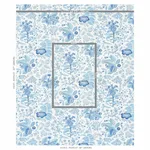 Schumacher 178124 Pomegranate Botanical Blue fabric swatch