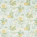 Schumacher 178123 Pomegranate Botanical Citron fabric swatch