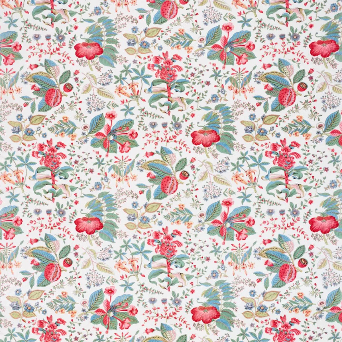 Schumacher 178121 Pomegranate Botanical Document fabric swatch