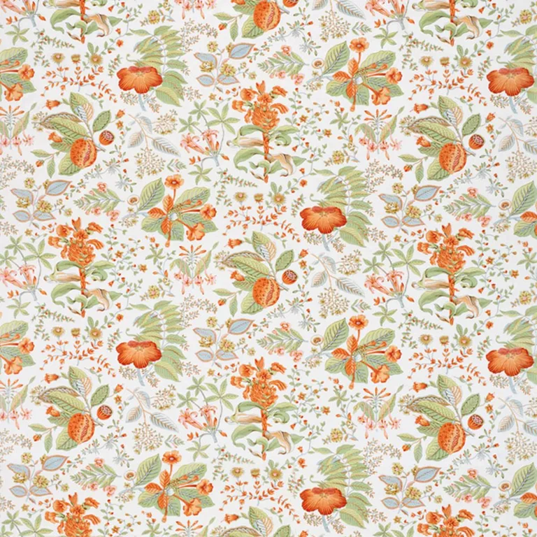 Schumacher 178122 Pomegranate Botanical Orange fabric swatch