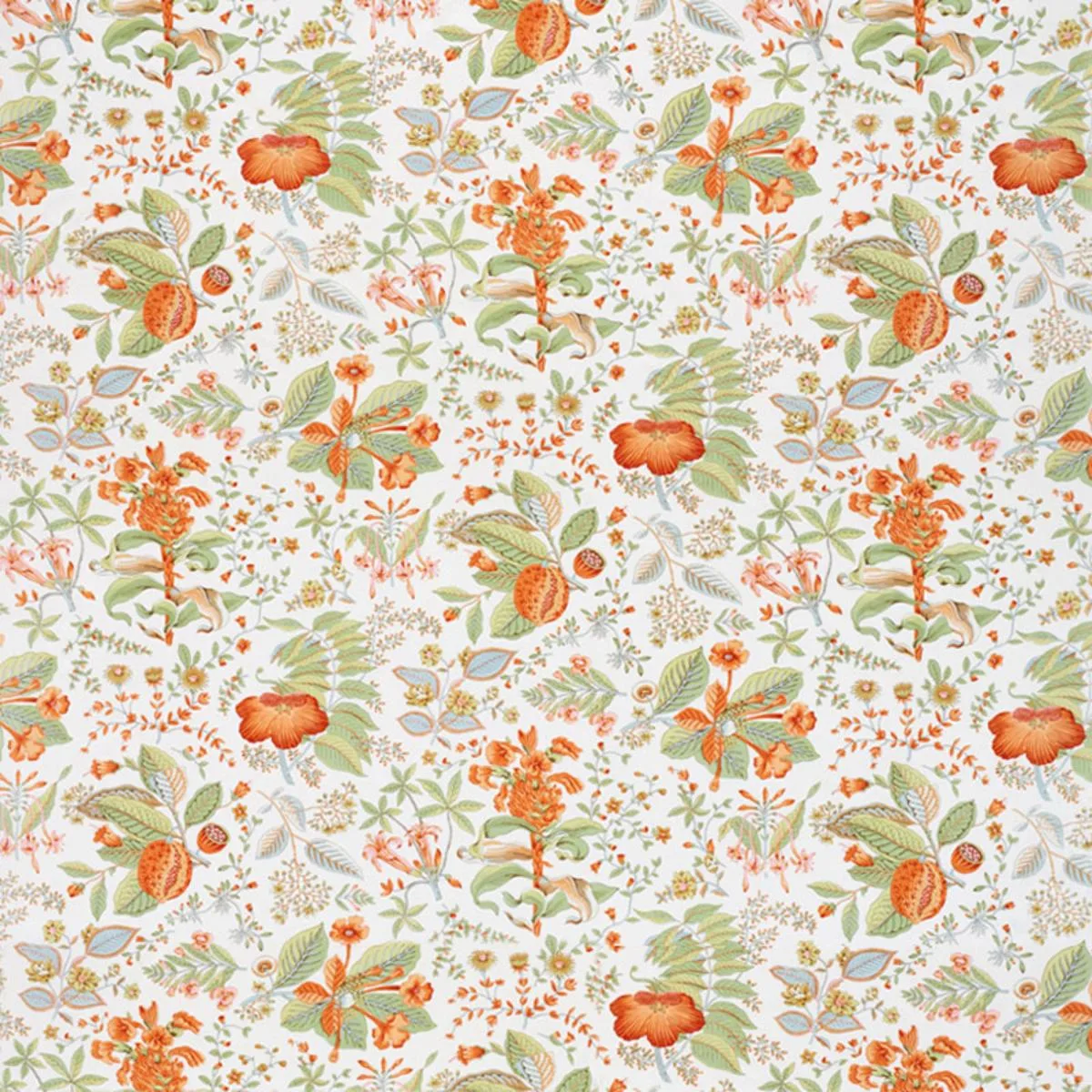 Schumacher 178122 Pomegranate Botanical Orange fabric swatch