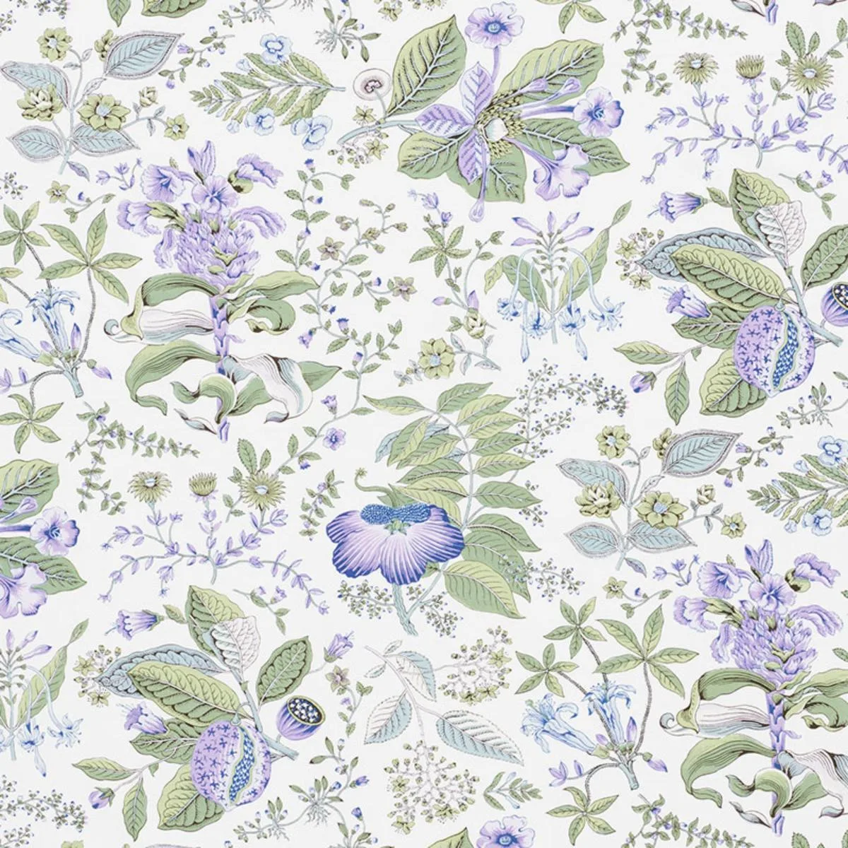 Schumacher 178120 Pomegranate Botanical Purple fabric swatch