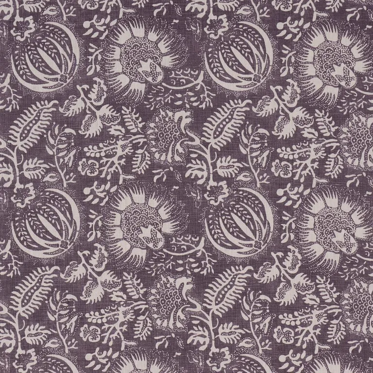 Schumacher 177697 Pomegranate Print Aubergine fabric swatch