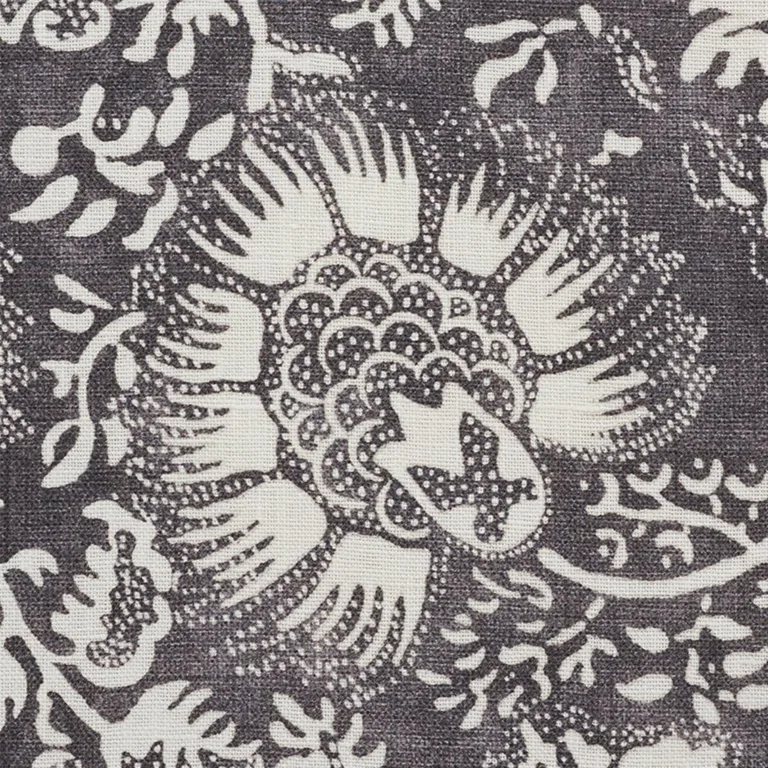 Schumacher 177691 Pomegranate Print Charcoal fabric swatch