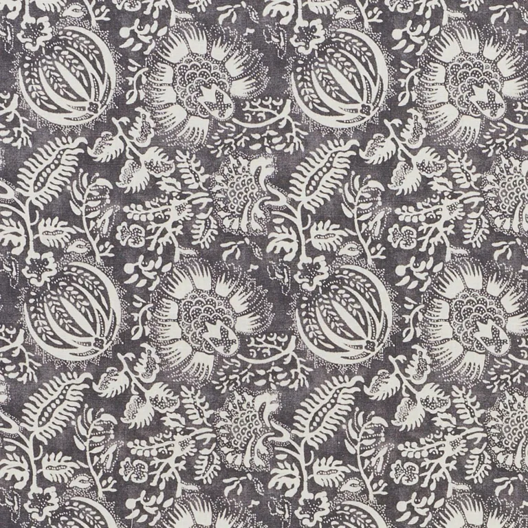 Schumacher 177691 Pomegranate Print Charcoal fabric swatch
