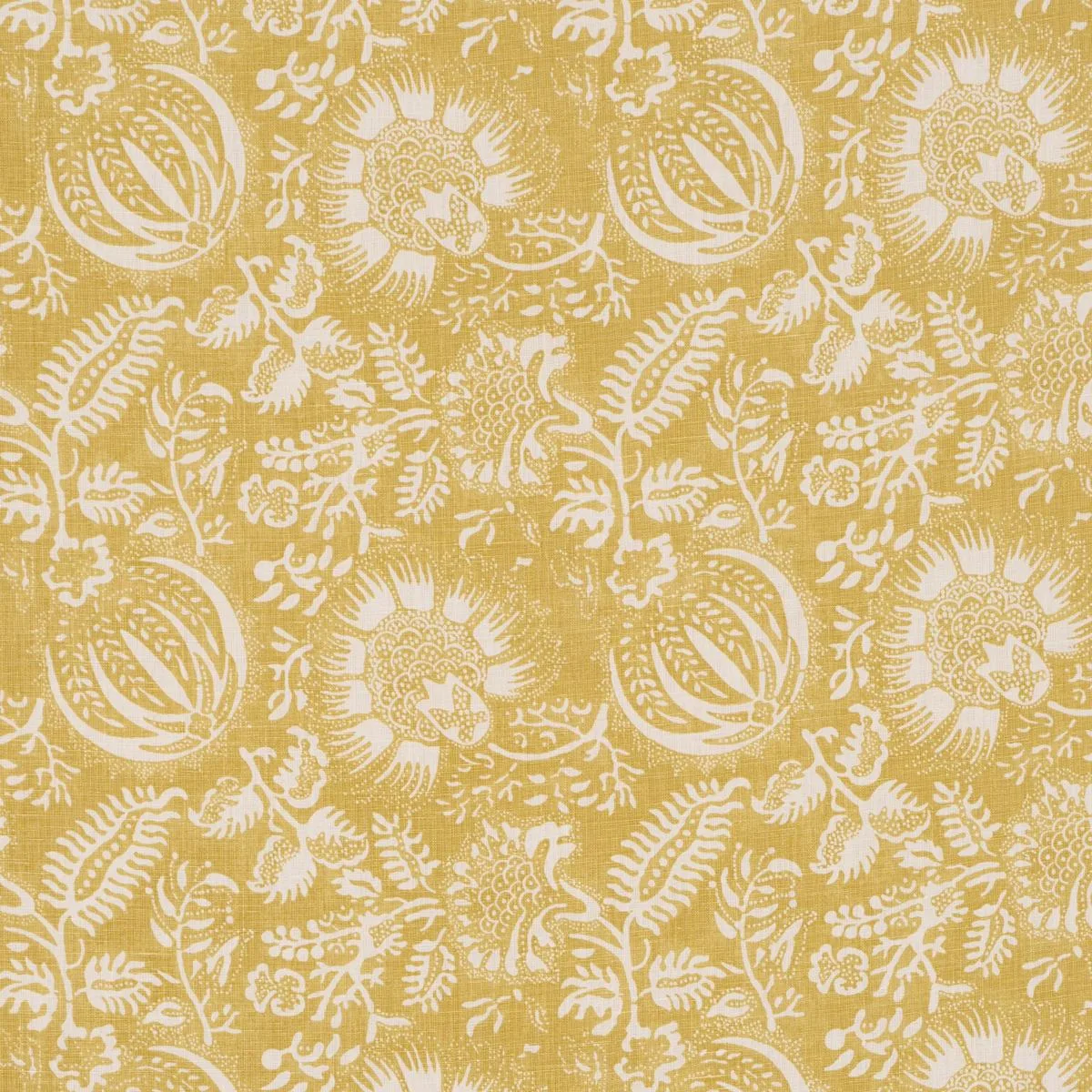 Schumacher 177694 Pomegranate Print Citron fabric swatch