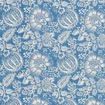 Schumacher 177690 Pomegranate Print Indigo fabric swatch