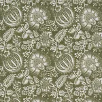 Schumacher 177695 Pomegranate Print Olive fabric swatch