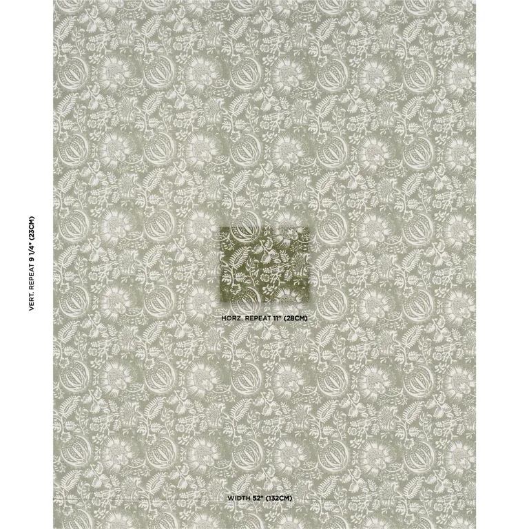 Schumacher 177695 Pomegranate Print Olive fabric swatch