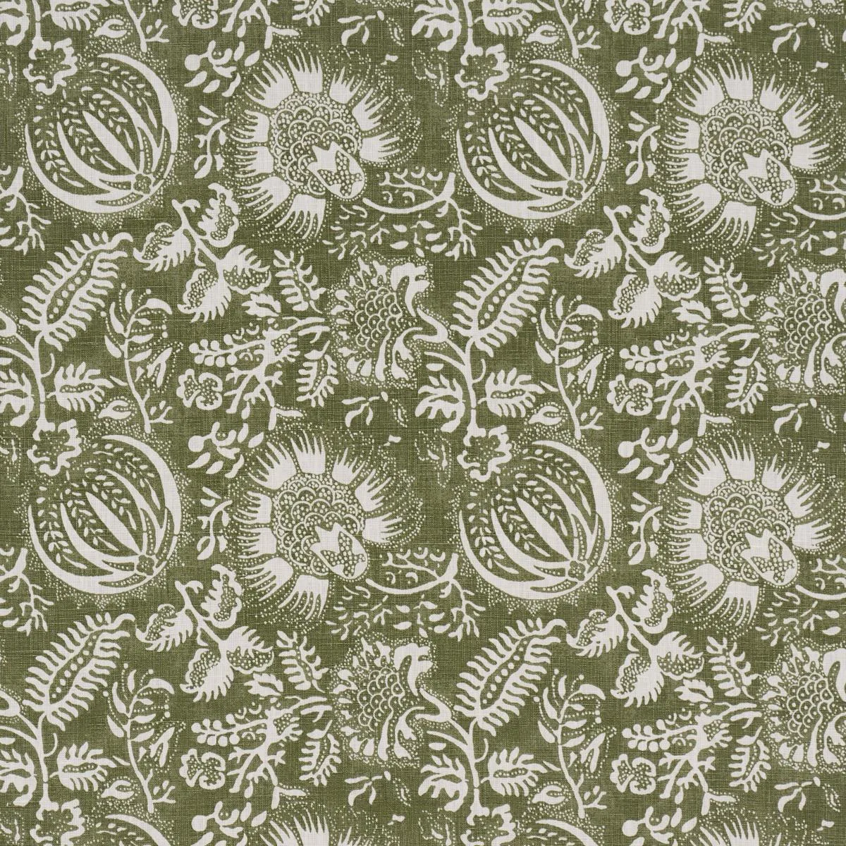 Schumacher 177695 Pomegranate Print Olive fabric swatch