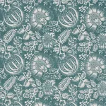 Schumacher 177696 Pomegranate Print Peacock fabric swatch
